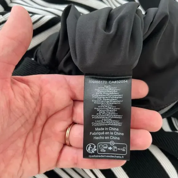 Anthropologie Hutch NWT Sleeveless Square Neck Black White Stripe Mini Dress - Picture 8 of 14